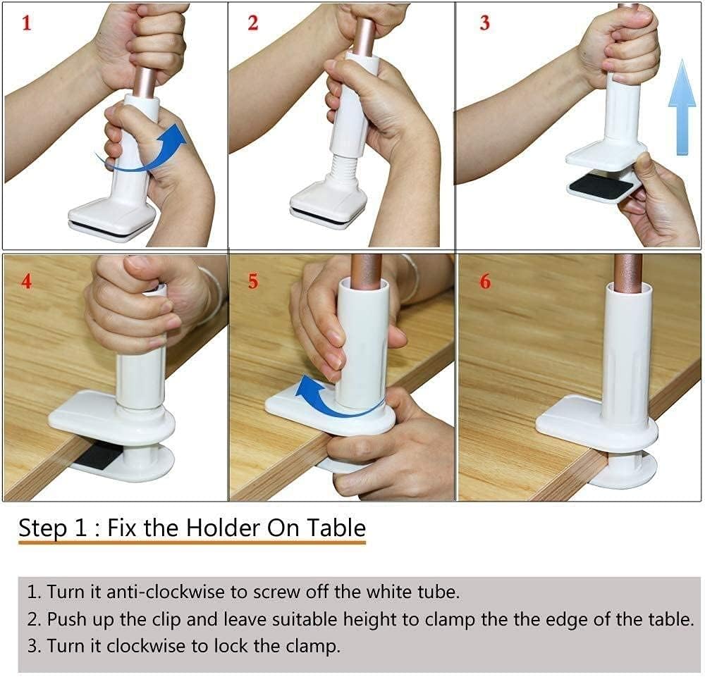 Hair Dryer Holder Fixture Can Be Rotated 360 Degrees Adjustable Hands-Free Dog Pet Cat Grooming Table Bracket Clip