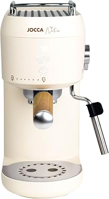 Jocca – Cafetera Espresso 20 Bares con Vaporizador, 1400W, Depósito 1L, Botones Táctiles Iluminados, Calentador de Tazas y Termobloque de Calentamiento Rápido