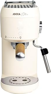 Jocca - Cafetera Espresso 20 Bares con Vaporizador, 1400W, Depósito 1L, Botones Táctiles Iluminados, Calentador de Tazas y Termobloque de Calentamiento Rápido