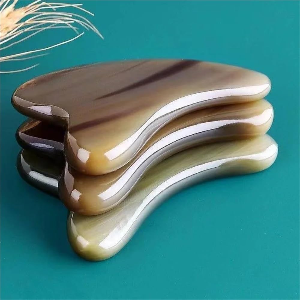 Horn Schaben Platte Gua Sha Board Gesicht Körper Massager Akupunktur Schaber Falten Gesichts SPA Werkzeug(Thickness 10-11mm)