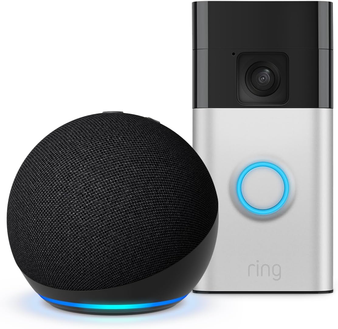 جرس باب فيديو مزود ببطارية رينج من ايكو دوت (الجيل الخامس) من امازون