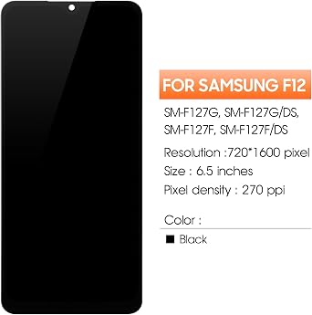 Screen for Samsung Galaxy F12 Screen Replacement for Samsung F127 LCD Screen SM-F127G,SM-F127F Touch Display Digitizer Assembly Repair Parts(Black No Frame)