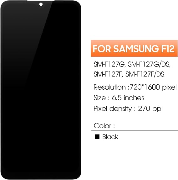 Screen for Samsung Galaxy F12 Screen Replacement for Samsung F127 LCD Screen SM-F127G,SM-F127F Touch Display Digitizer Assembly Repair Parts(Black No Frame)