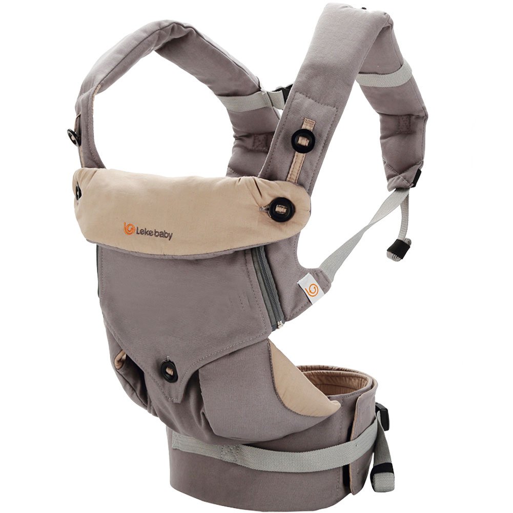 Lekebaby Soft Baby Carrier With Head Support And Structured Bucket