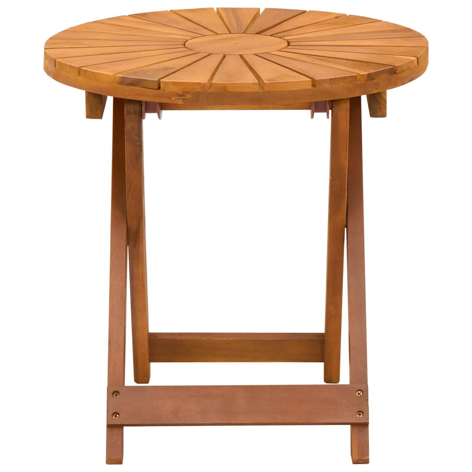 Mesa plegable de madera maciza de acacia, 45 x 45 cm de diámetro