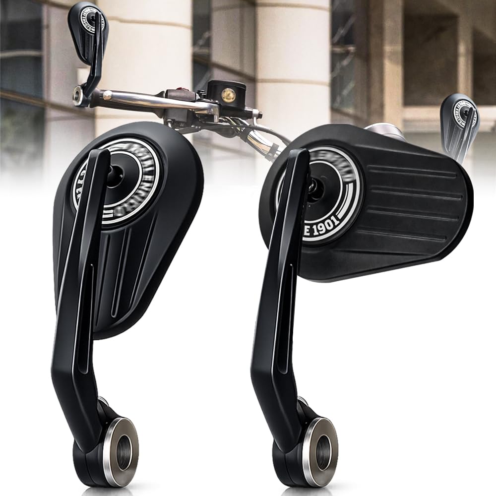 OTOROYS Premium Oval Bar End Mirror for Hunter 350 & Meteor 350 | Convex Bike Rear View Mirror | Metal Handle & ABS Frame | 22mm Handlebar End Mirror Set of 2 (Black)-image-45