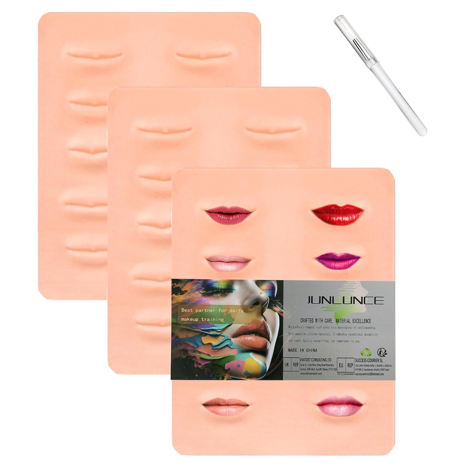 3 PCS Makeup practice face for Eyebrows Eyeliners & Lips Permanent Cosmetic Makeup Training Fake Skin for Beginners and Experienced Tattoo Artists (Lip) 3 PCS Makeup practice face for Eyebrows Eyeliners & Lips Permanent Cosmetic Makeup Training Fake Skin for Beginners and Experienced Tattoo Artists (Lip)