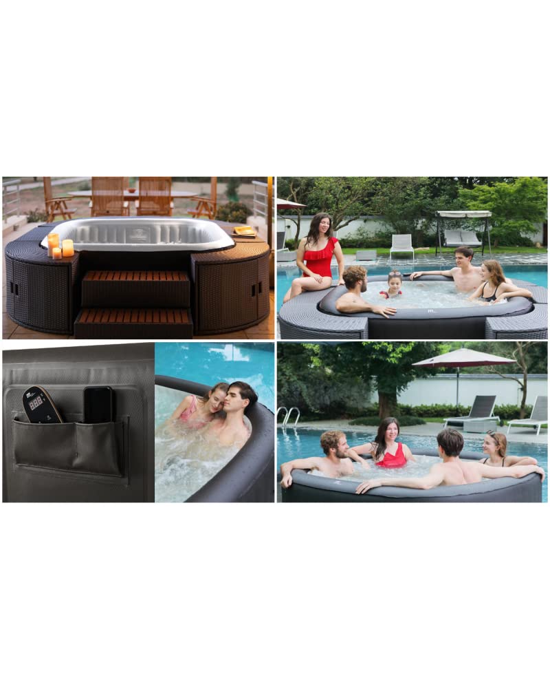 Arredo Minipiscina Idromassaggio Autogonfiante con Riscaldatore e Telecomando Multifunzione (Minipiscina Spa Vito Plus)
