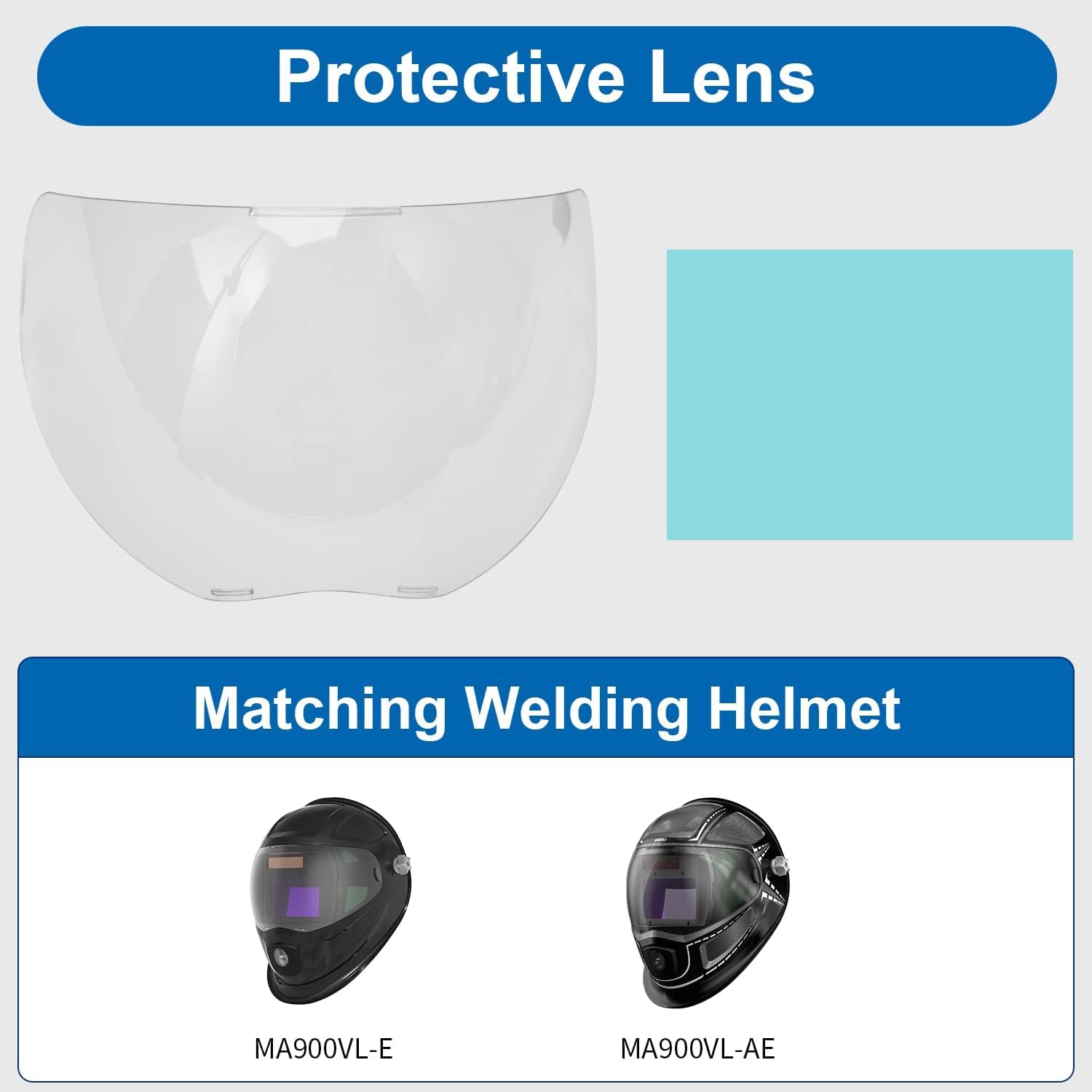 ANDELI 4 lentes de repuesto exteriores de pantalla de visualización grande y 2 lentes de repuesto interiores para casco de soldadura de fibra de carbono ADLDA900VL
