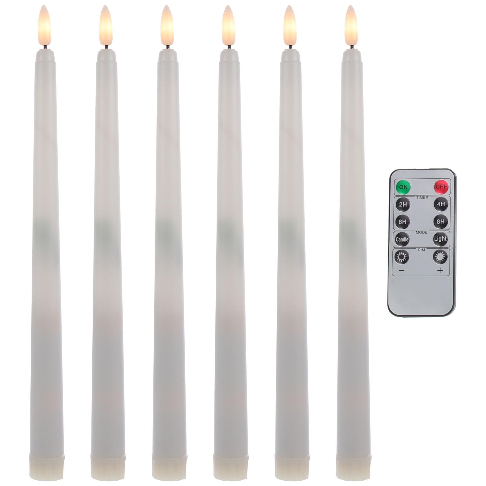 Ciieeo Candele Elettroniche LED senza Fiamma Materiale Abs 6 Pezzi con Telecomando Colore Bianco Funzionamento a Batteria per Decorazioni su Tavolo e Bancone