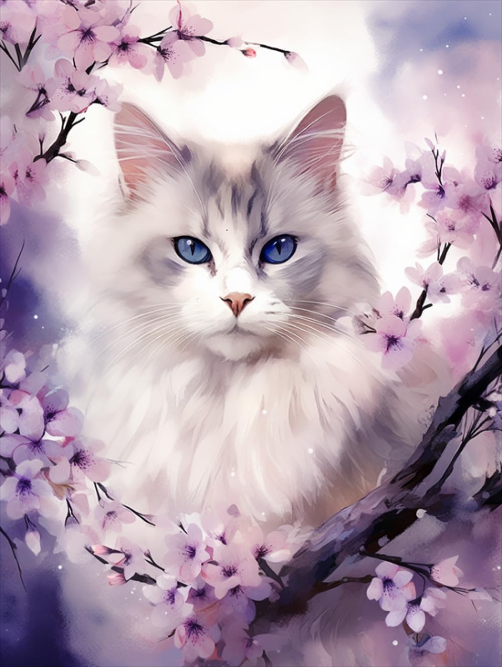Kits de fabrication de tapis de paillasson fleurs et chats DIY toile imprimée 31x45in