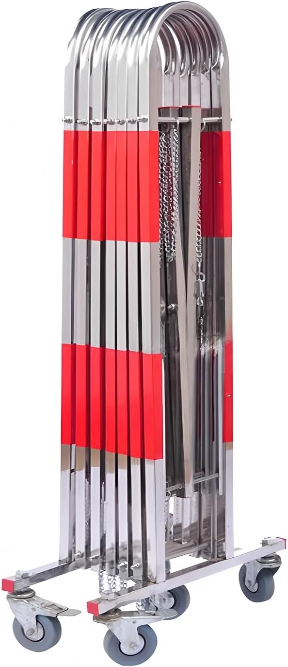 金属製バリケードフェンス、金属製拡張可能な移動式バリケードゲート、ポータブル交通バリケードフェンス、メンテナンスおよび建設作業および 工業 用拡張可能金属バリケード、屋外折りたたみ式ポータブル交通フェンス、使いやすく調整可能、ガレージ建設ドライブウェイ ... ポータブル安全フェンス、建設現場の景勝地ガレージ用の車輪付き金属製拡張可能バリケード