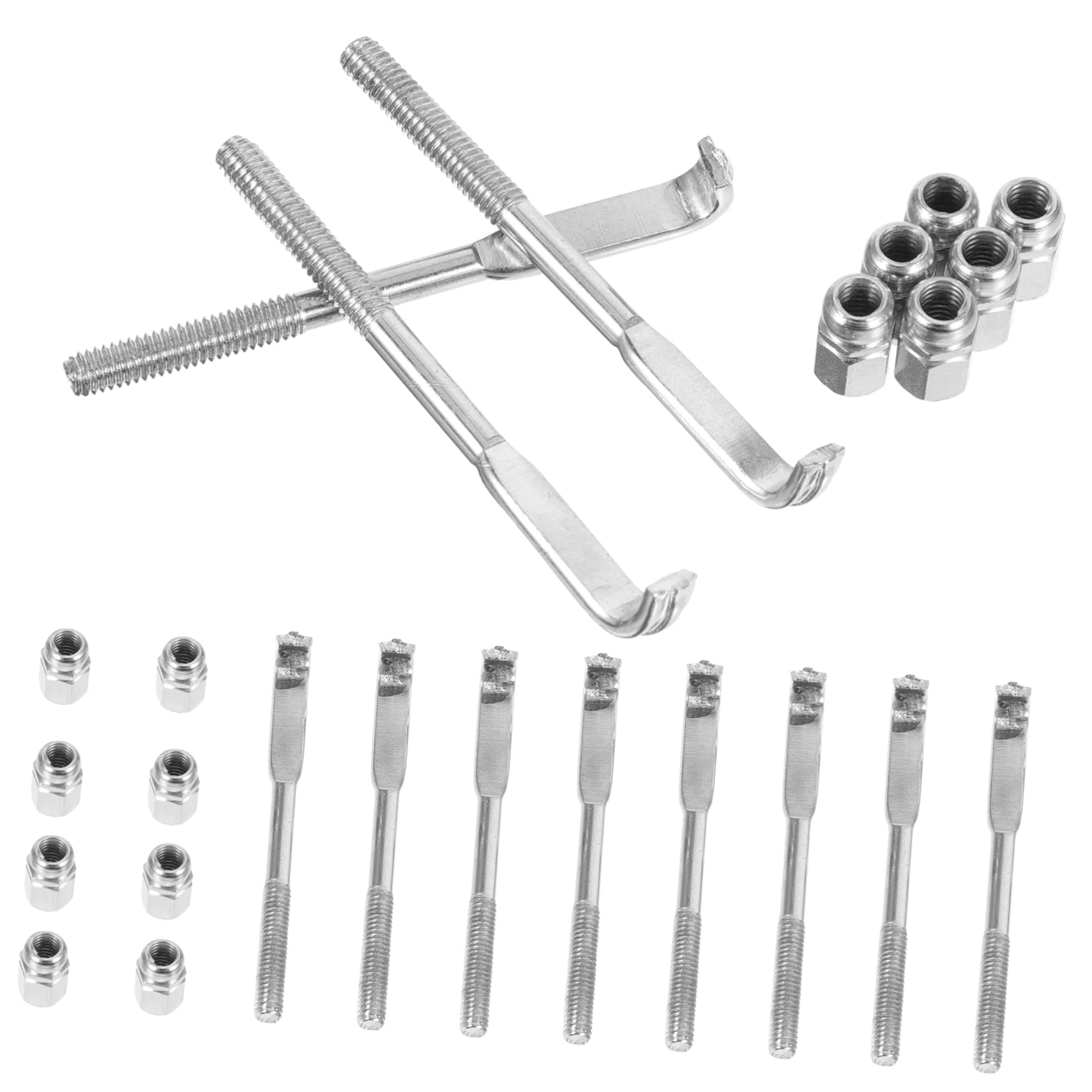 Toddmomy 24pcs Metal Banjo Hooks Durable Banjo Accessories for Vintage Modern Instruments Tension with Standard Nuts High Hardness