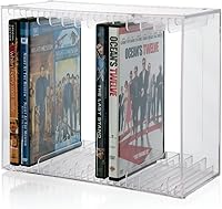 Vista 1 de STORi Stackable Clear Plastic DVD Organizer with Rubber Feet Rectangular Holder Perfect for Theater Room Holds up to 14 Standard DVD Cases