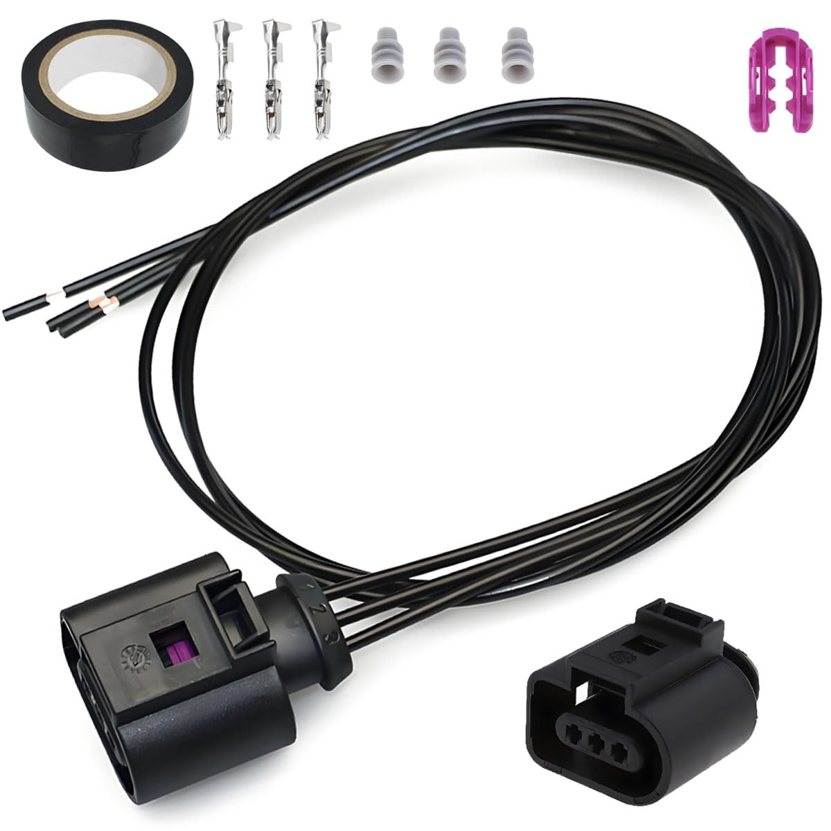ZAMDOE 1J0973703 sensore di livello dell'olio connettore presa cablaggio per Audi A1 A2 A3 A4 A5 A6 A7 A8 per VW per Seat per Skoda Guarnizioni Femmina Sensore Plug Kit 8K0973703 3D0973703