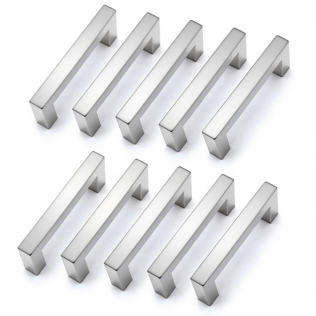 GUWINA 6 Pezzi Maniglia per Mobili Cucina 96mm, Moderni Argentato Maniglia per Porta Maniglie Cassetti in Lega di Zinco Manopole per Cassetto