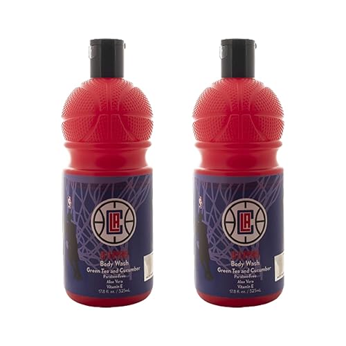 Bathletix NBA Los Angeles Clippers - Gel de baño corporal de 175 onzas paquete de 2 unidades perfecto para el bailarín en todos nosotros fabricado