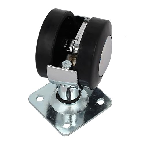 Miniatura 3 de IIVVERR Carrito de la compra, placa superior de metal, giratoria, doble rueda, 1.5 pulgadas de diámetro, 2 piezas (Carrito de la compra Placa