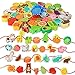 BM TOYS Wooden Farm Animal Fruit Vegetable String Lacing Beads Montessori Toddlers Preschool Boy Girl Toys