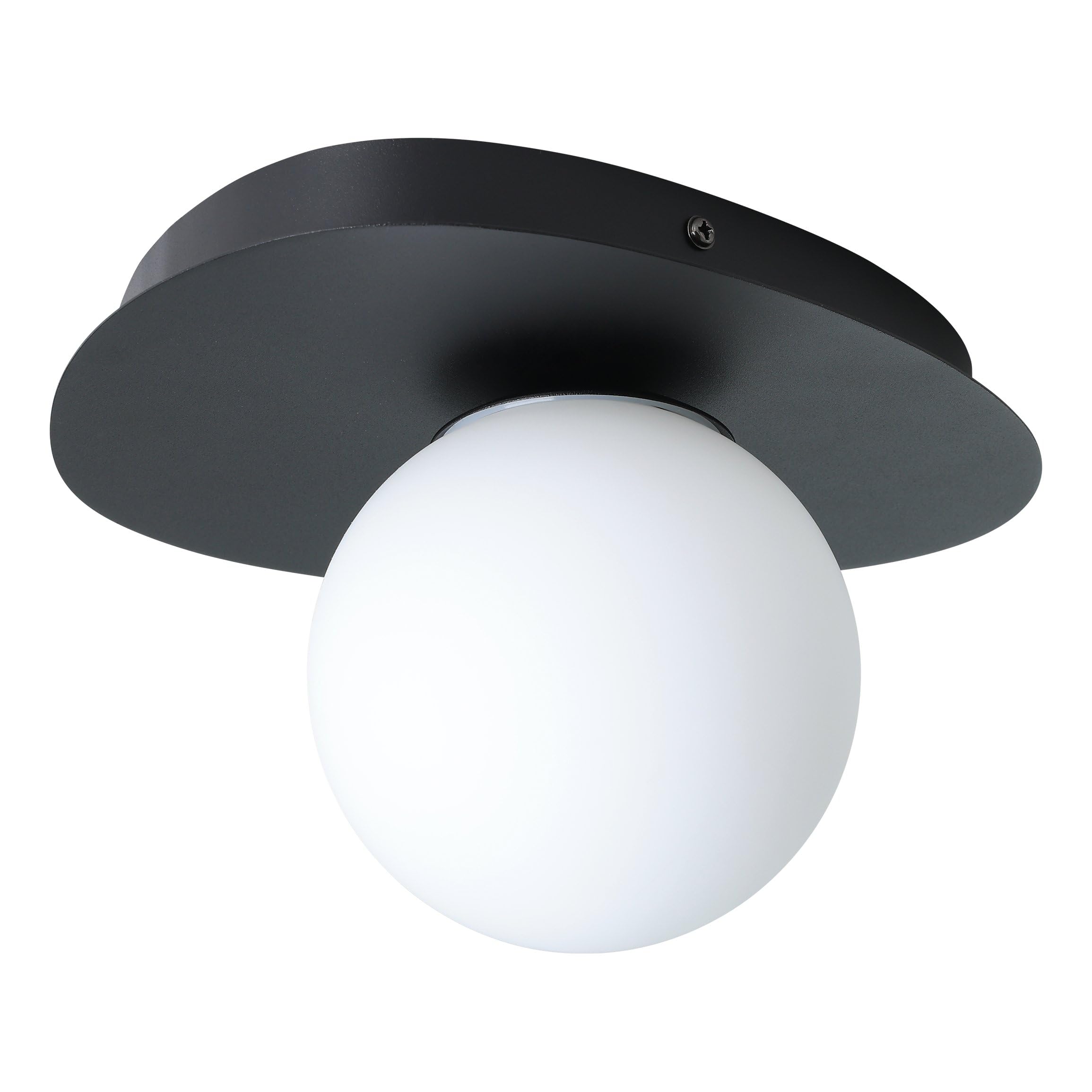 Eglo LED wall lamp Castrivido, Bathroom Mounted Light, Metal Black with White Glass Globe, Includes Warm G9 Bulb, IP44 Rated