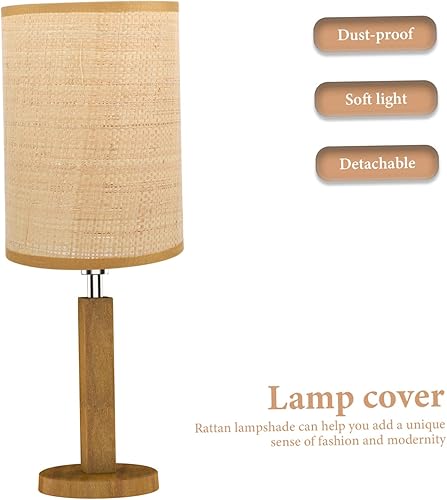 Miniatura 5 de Pantalla de lámpara de mimbre, cubierta de lámpara para el hogar, pantalla de mesa, pantalla de luz tejida, pantalla de luz colgante durante