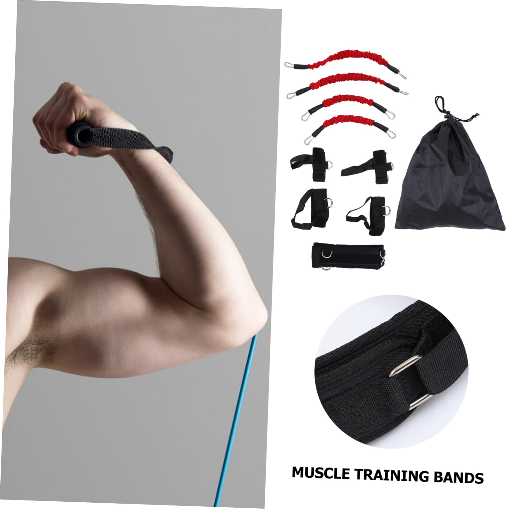 Mikinona Juego de Bandas de Resistencia para Ejercicio Bandas de Fitness de 15lbs Ligera y para Entrenamiento y Actividades Deportivas para Baloncesto y Fútbol