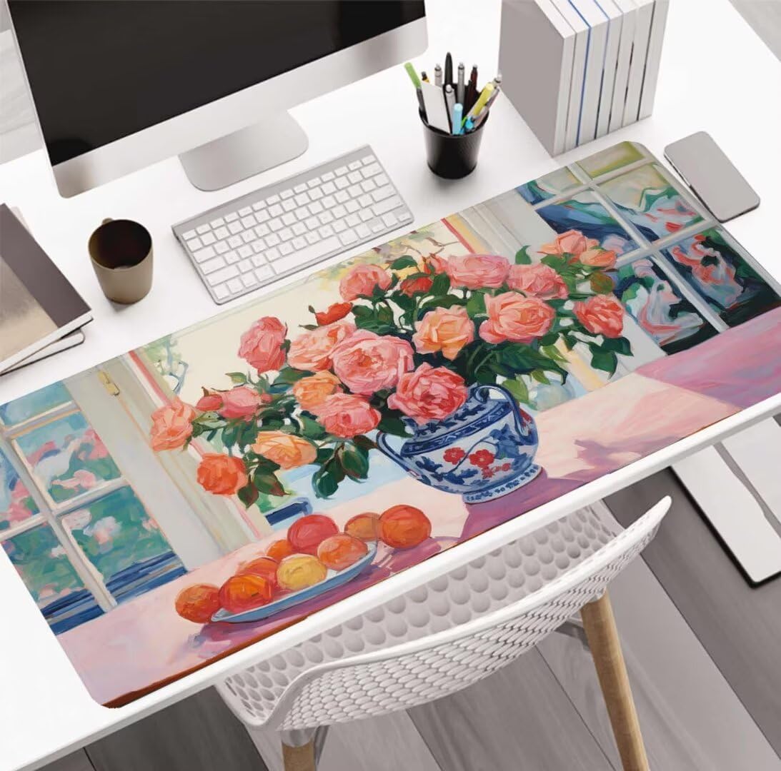 Alfombrilla Ratón Painting Art Mousepad Alfombrilla Raton Gaming XXL 1600x800x4mm Mouse Desk Mat Gamer para Gaming Tapete Escritorio Mujer Almohadilla Raton Mouse Pad Base de Goma Antideslizante S-808