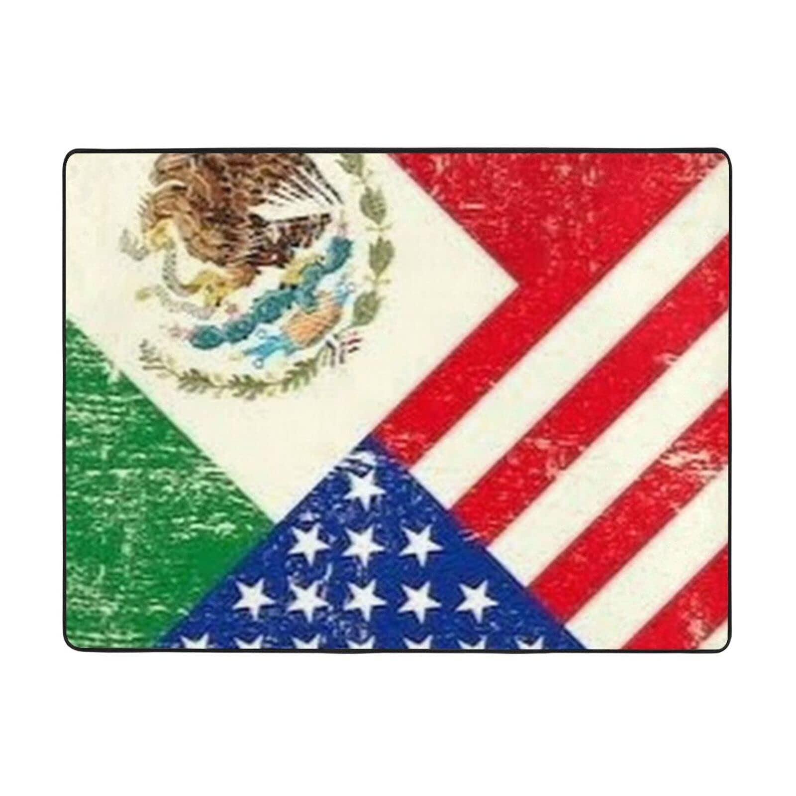 Tapis chambre drapeau mexicain américain doux et antidérapant pour vos pieds