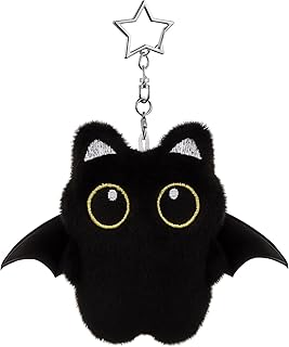 xfsafdm Lovely Plush Cats Keychain With Ghostly Wing Adorable Soft Materials Bag Charm Keychains Aesthetic Holiday Christmas Halloween Lightweight Keychain For Bags-picture-37