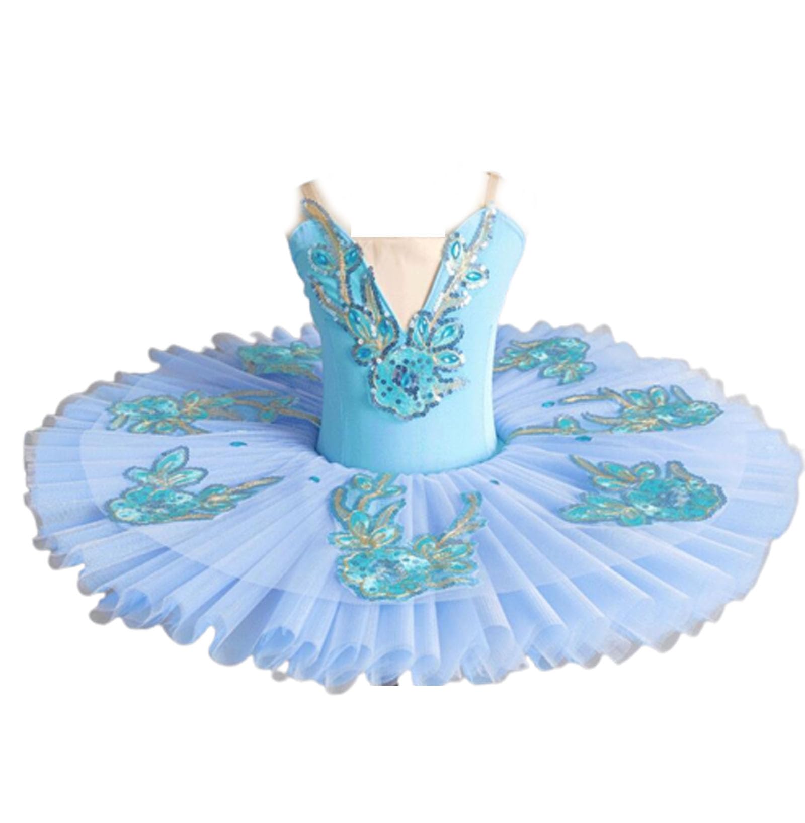OTMYIGO Maillot de Ballet para niñas, Falda tutú de Tul Bordada con Lentejuelas, Disfraz de competición de Baile de Bailarina en el Lago de los cisnes