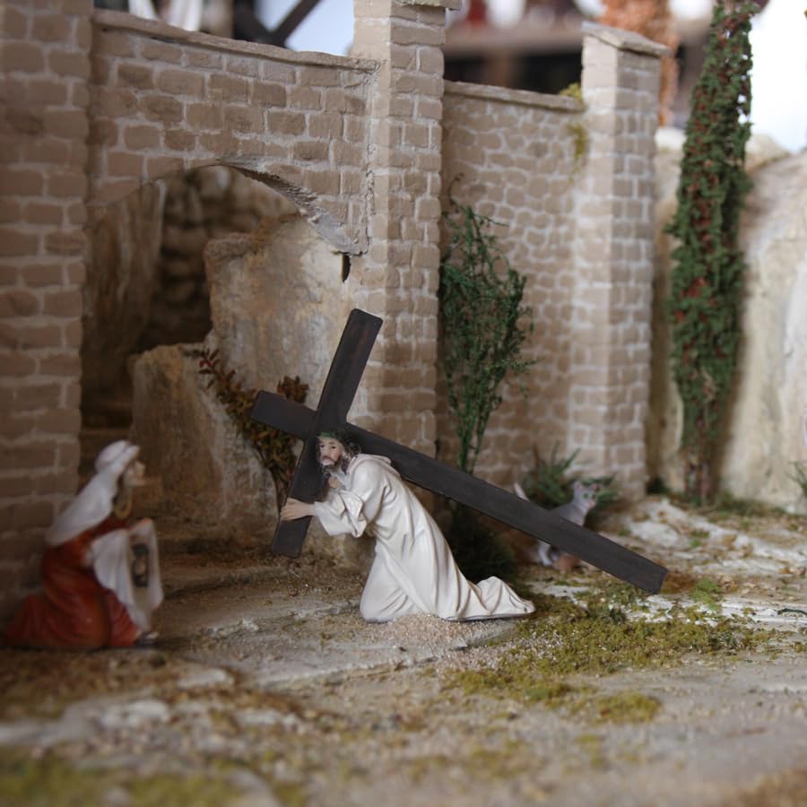 FADEDA 4 personaggi della passione: aspetto/altezza: 16 cm/dipinti a mano/statuette fedeli ai dettagli, decorazione da tavolo di Natale accessori presepe