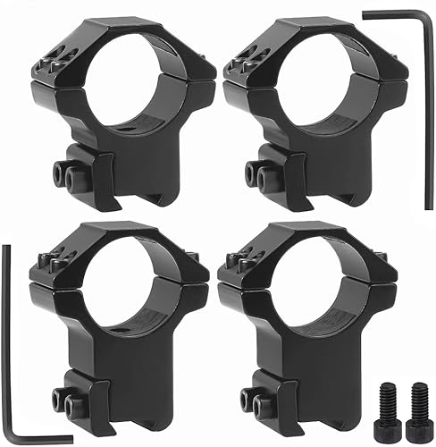 Miniatura 7 de LONSEL Anillos de alcance de cola de milano de 1 pulgada, 2 piezas de perfil alto o 2 anillos de montaje de alcance de 1 pulgada para rieles de cola