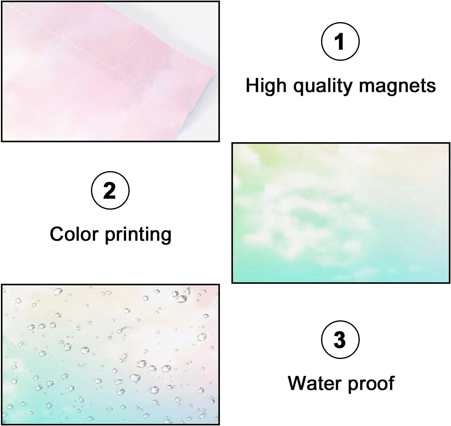 Fluorescent Light Covers for Ceiling Lights Pastel Sky Purple Pink Yellow Green Blue White Cloud Easy to Install Magnetic Light Filter for Classroom Office Hospitals School Home Decor