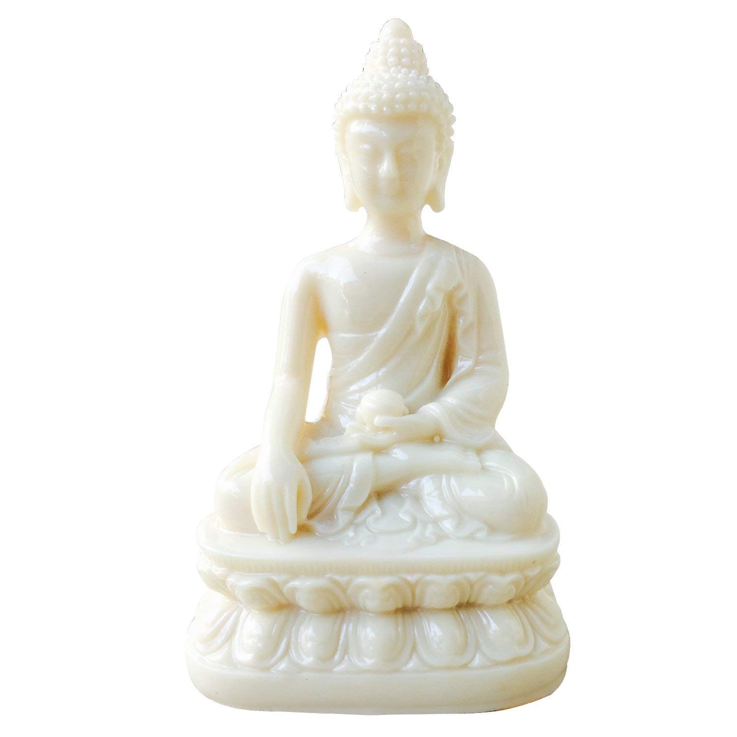 Sahishnu Online And Marketing White Polyresin Gautam Buddha Statue (White)