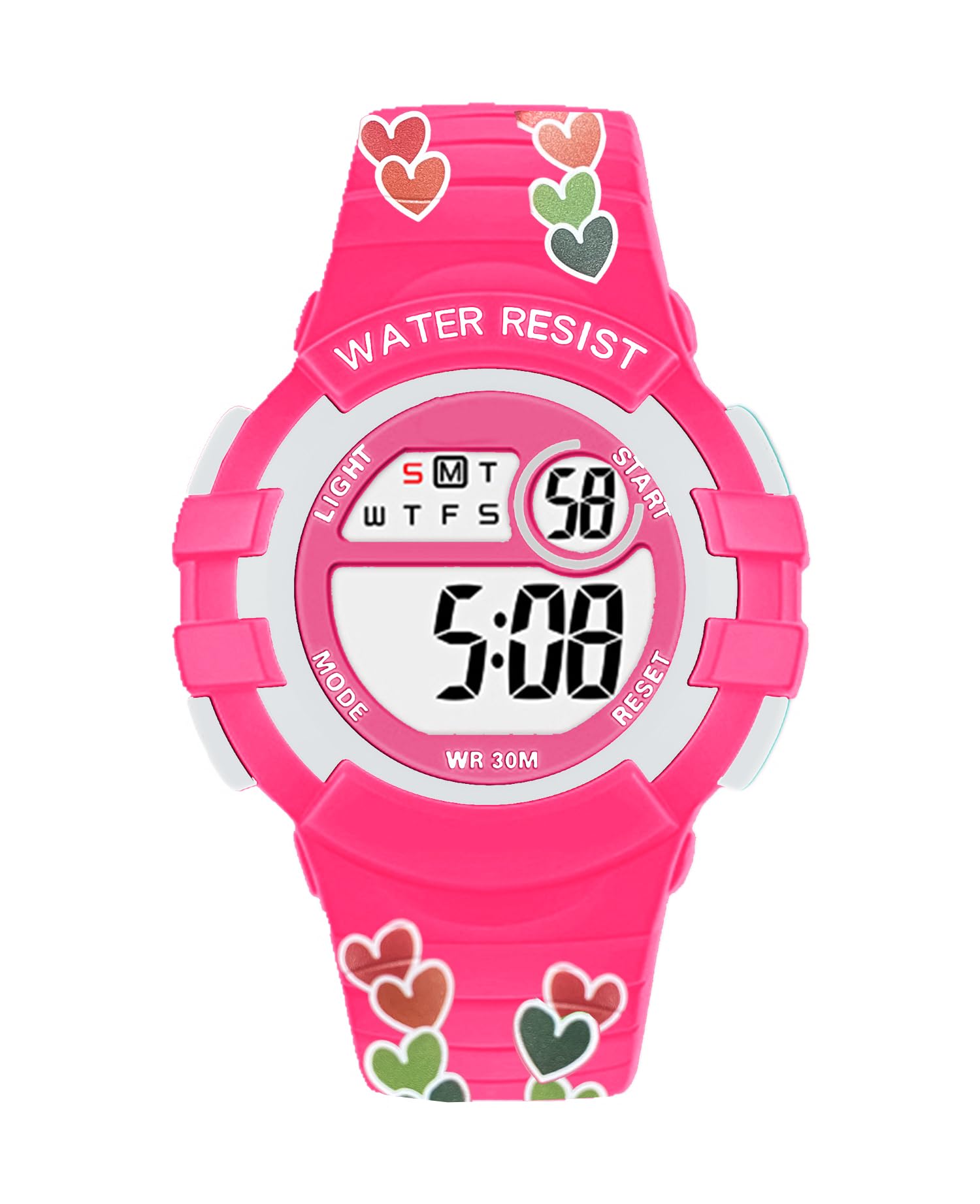 Time Up Digital Dial Small Size Printed Cartoon Strap Alarm Waterproof Kids Watch for Boys & Girls (Age:4-10 Years)-CET06-X (Heart Pink) (B0CXDVDYVZ) Amazon Price History, Amazon Price Tracker