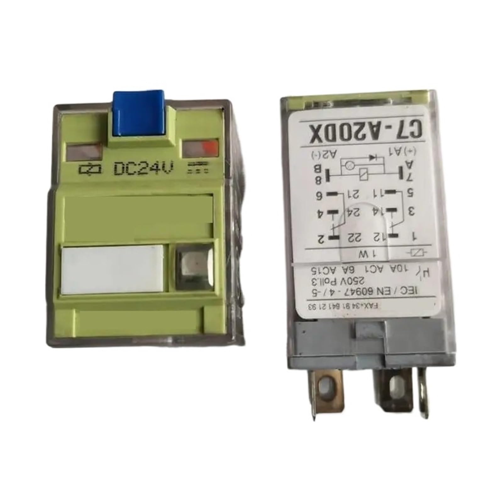 NWPNLXEA 1pcs C7-A20 C7-A20DX DC24V Intermediate Relay 10A 250VAC 24VDC 8 Pins(C7-A20 DC24V)