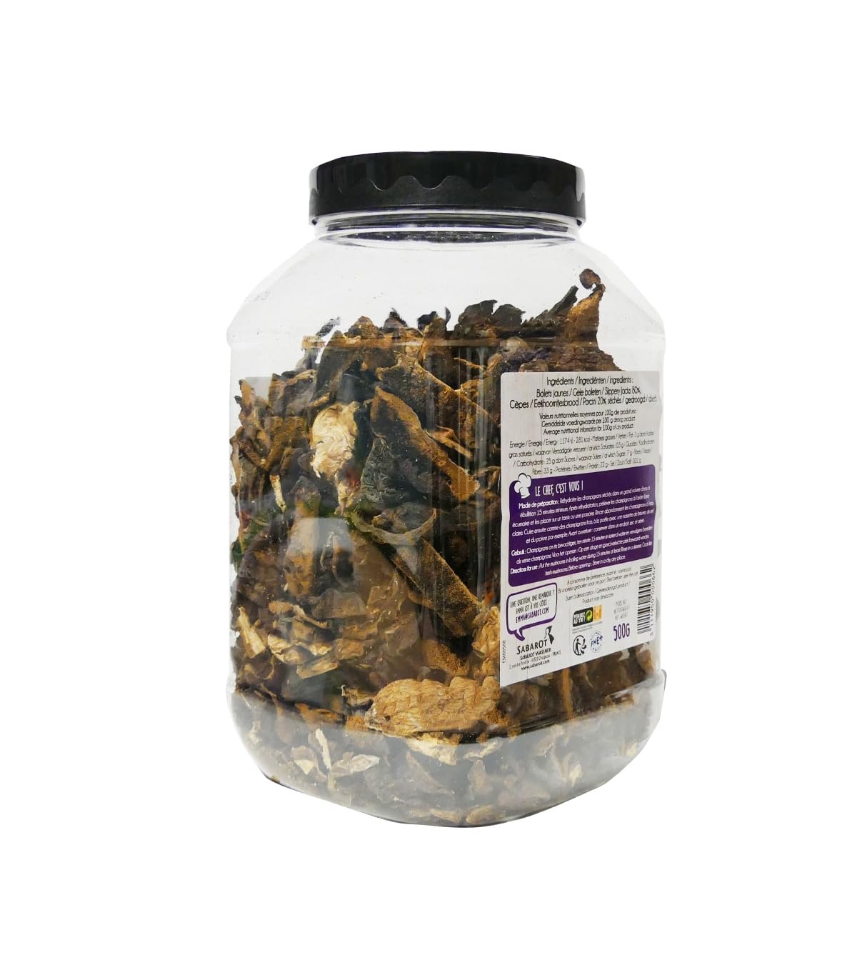 Bolets et Cèpes Séchés Pot 500g - Sabarot