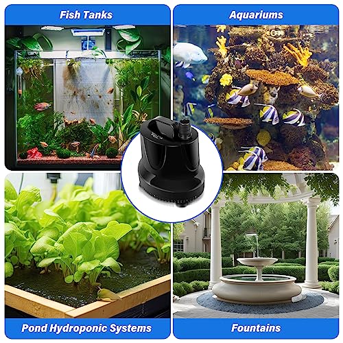 Image of YSSOA 1056GPH Submersible Water Pump (4000L /H, 85W) with Bottom Suction, 13ft High Lift, 3 Nozzles, 5.9-Foot Cord for Flooding House Basement Pool Garden Pond Draining