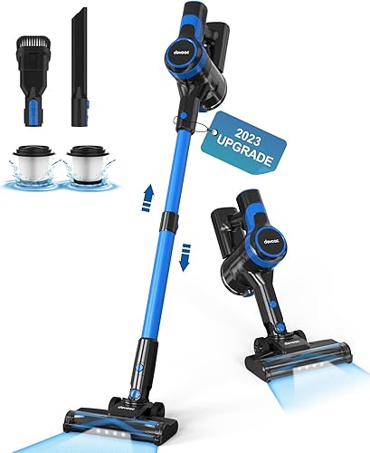 DEVOAC Aspiradora inalámbrica, aspiradora ligera con batería recargable, práctica aspiradora de palo 6 en 1 con potente succión, aspiradora de mano