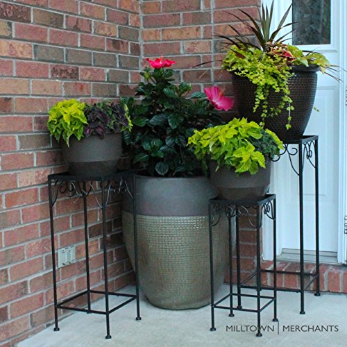 image for Milltown Merchants™ Plant Stands - Set of 3 Metal Plant Stands - Ind