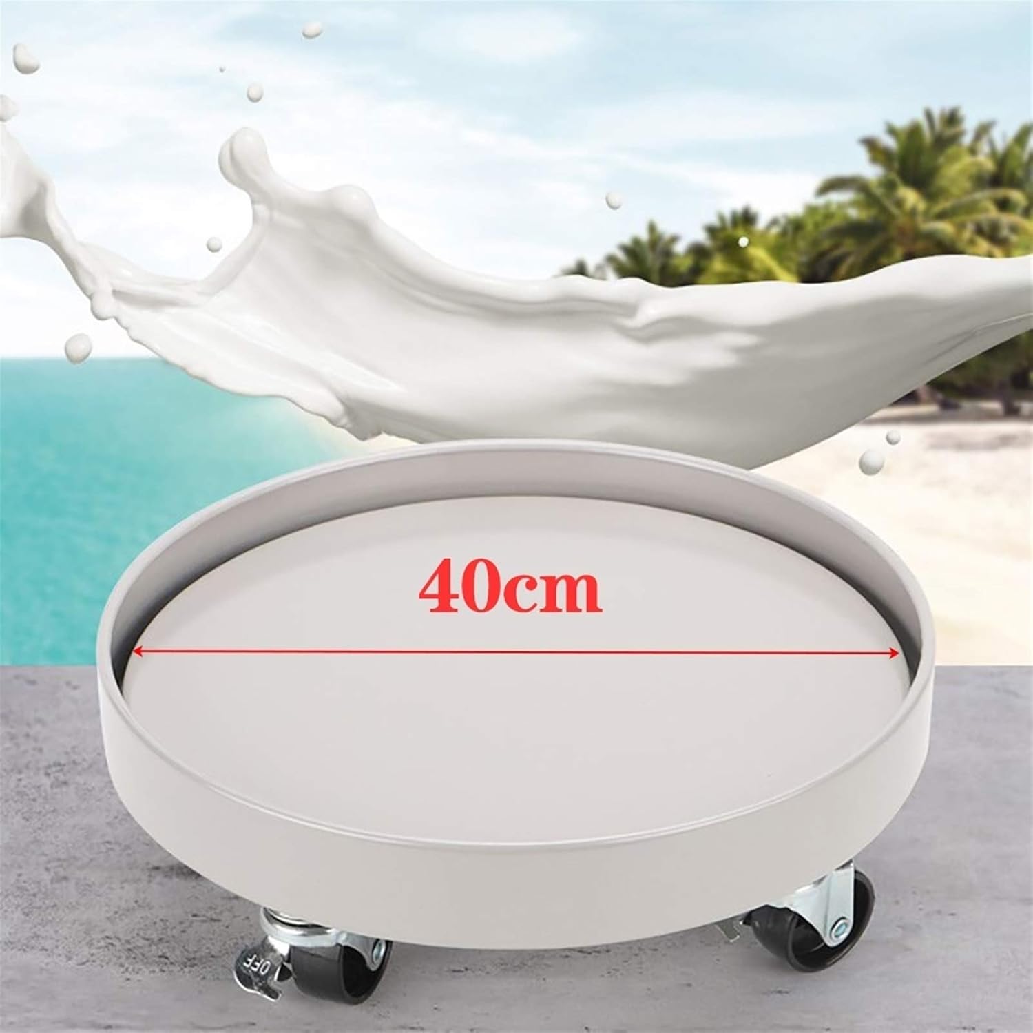 Rolling Plant Caddies Trolly Casters,Metal Plant Stand with Wheels,Indoor Outdoor Rolling Flower Pot Tray Coaster,Heavy Duty Round Flower Pot Mover