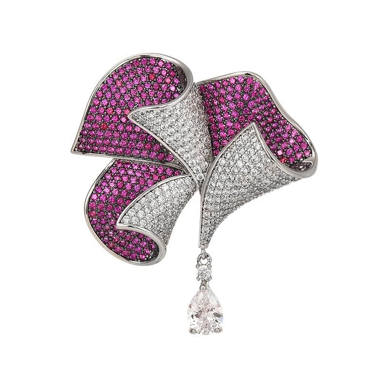 Image of Flower Brooch Pin - Rhinestone Flower Pin 18k Gold Plated - Thanksgiving Day, Birthday, Wedding Gifts for Mom, Wife