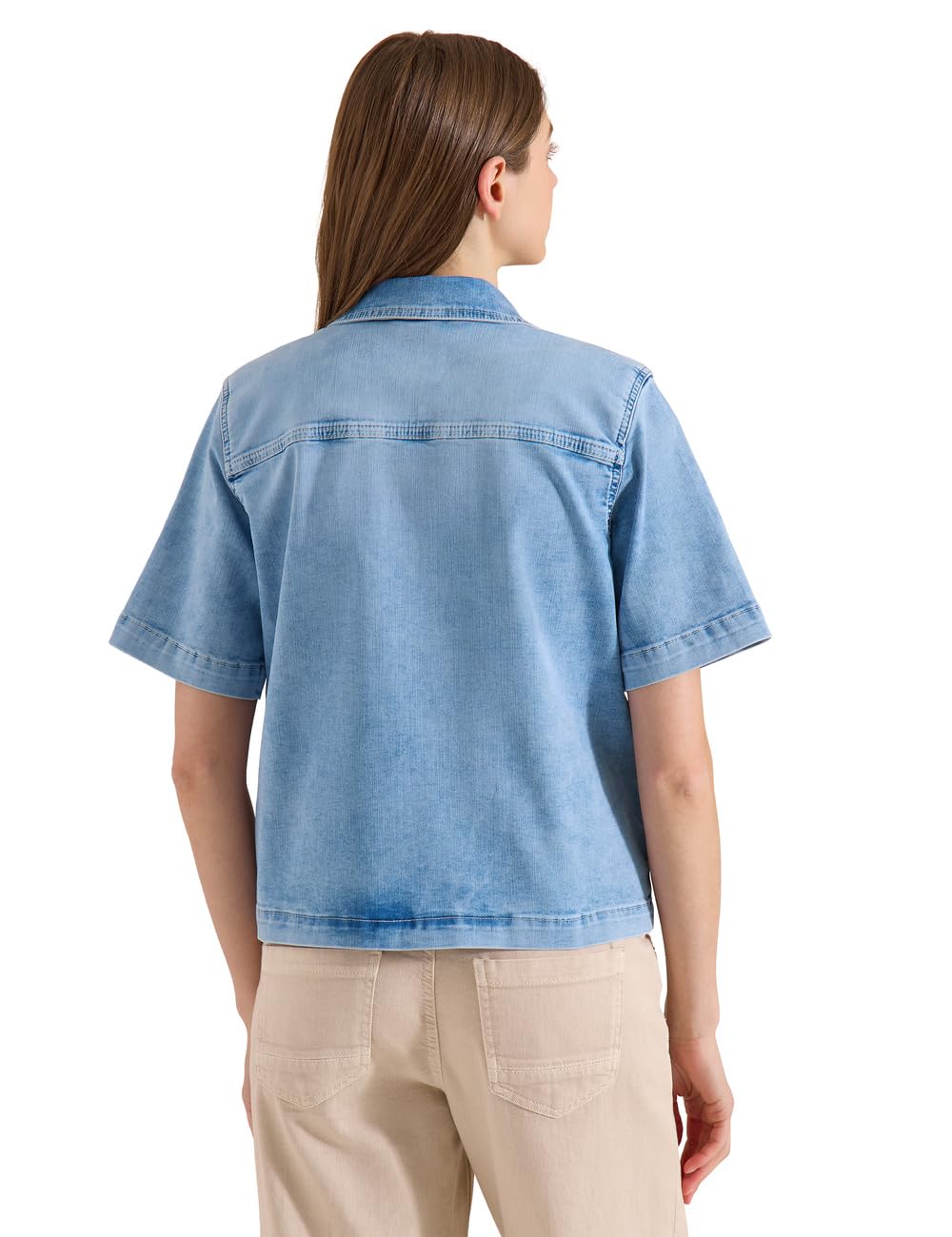 Cecil Damen 2117718 Kurzarm Overshirt mit Knopfleiste (1er Pack)