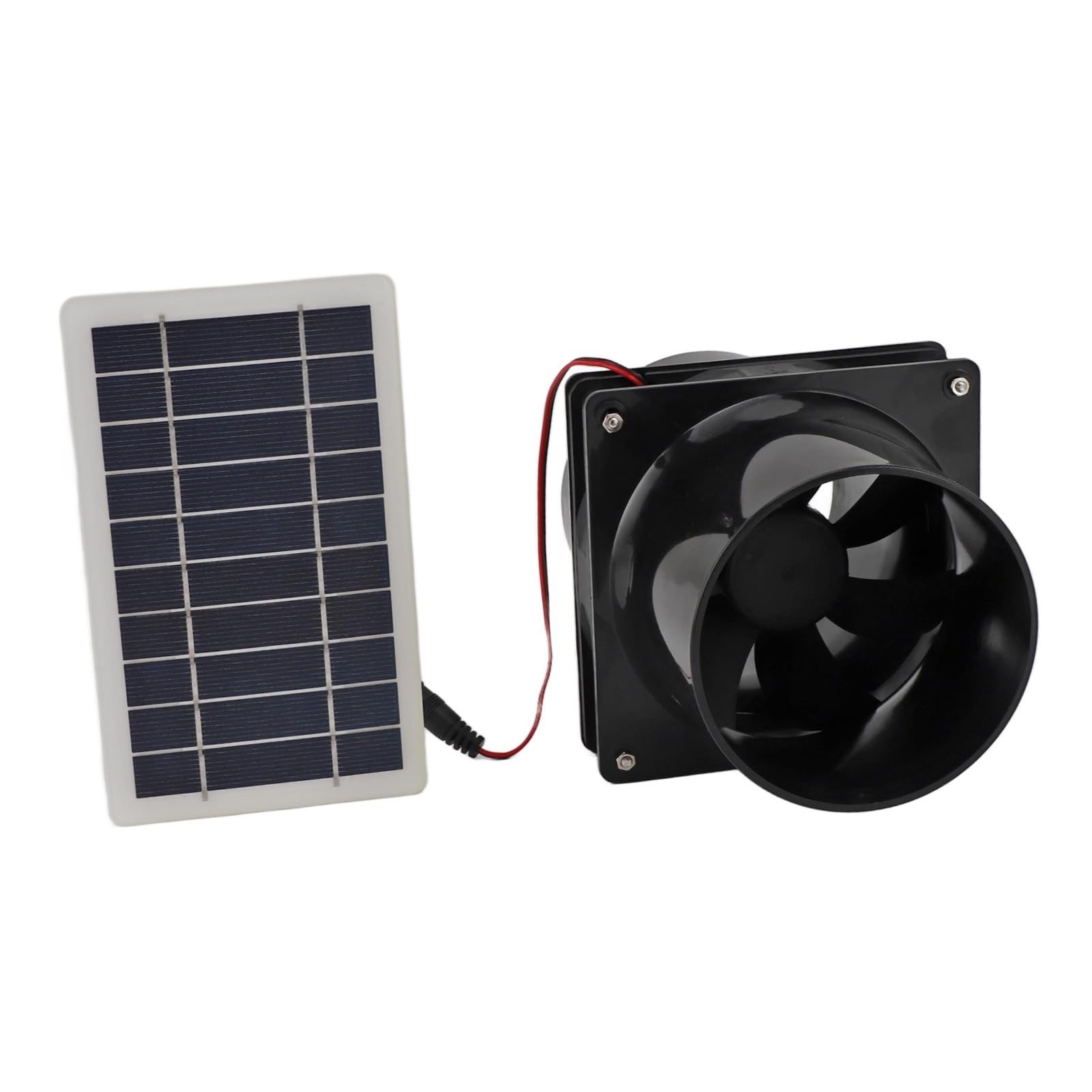Jeanoko Ventilateur D'extraction Solaire 10 W 12 V pour Tuyau Rond avec Panneau Solaire ABS