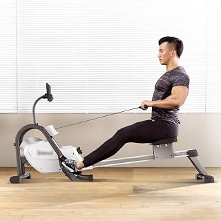 ROLTIN Rowing Machines, Rowing Machine,Household Magnetic Control Rowing Machine,LED Monitor,with Adjustable Resistance,Indoor Sports Fitness Equipment (Grey 181 * 53 * 91.5c