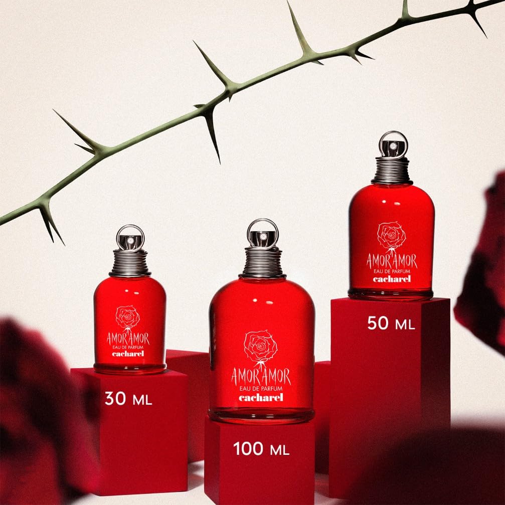 CACHAREL Amor Amor - Eau de Parfum Femme - Floral & Chypré - Accord de Poire, Accord de Rose & Musc Blanc - Tenue Longue Durée - Spray Vaporisateur