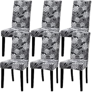 YISUN Spandex Dining Chair Covers, Modern Stretch Removable Washable Spandex Slipcovers for High Chairs 4/6 PCs Chair Protective Covers (Pure White, 4)