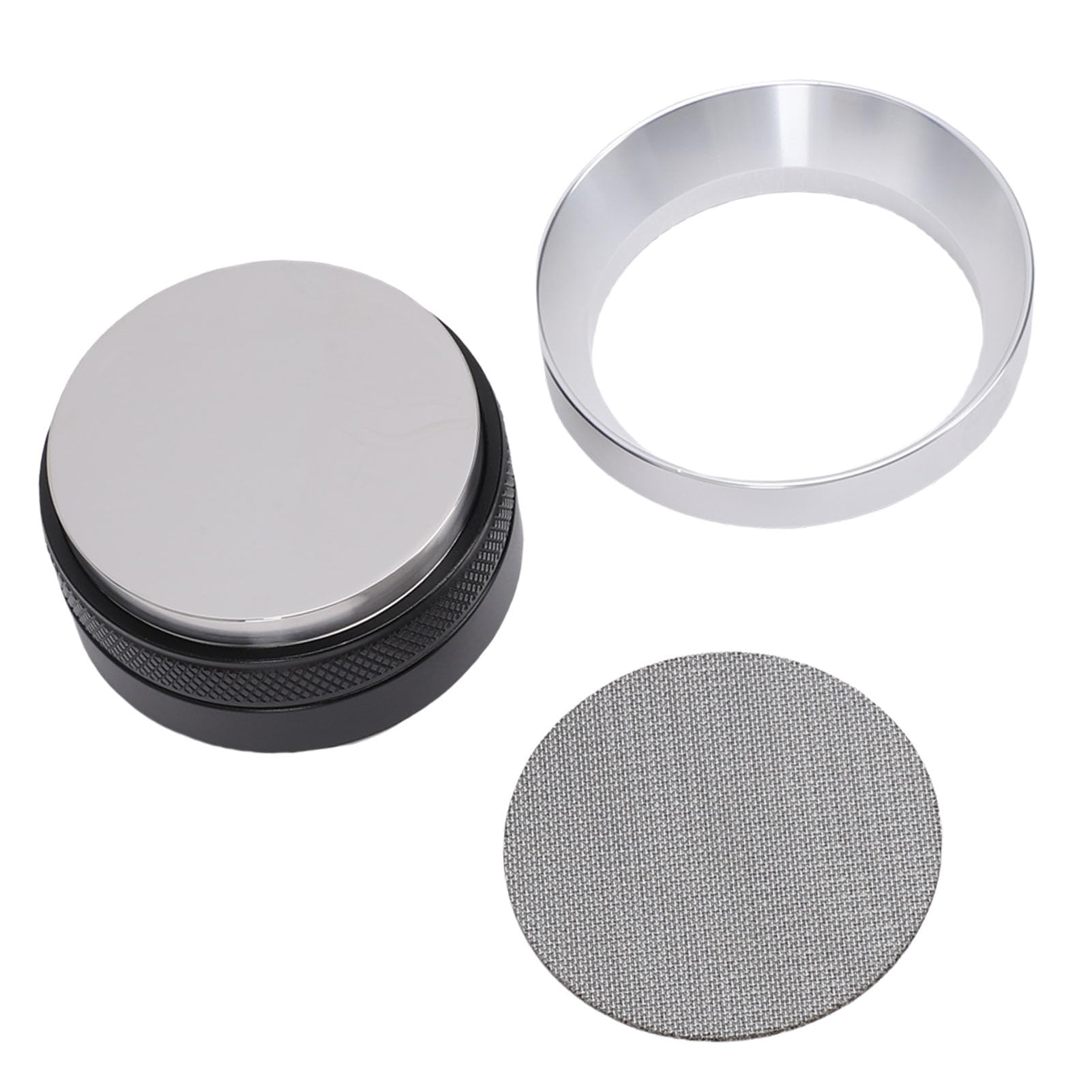 Set di anelli dosatori e pressino per caffè, accessori in acciaio inox a doppio scopo per baristi domestici, kit di 3 pezzi per macchina da caffè (51 mm)