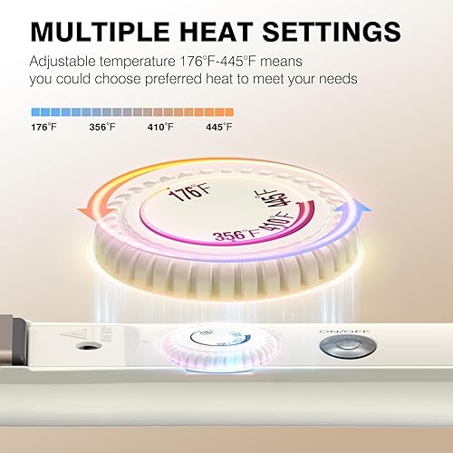 Miniatura 2 de MiroPure Plancha plana de 1 pulgada, plancha de pelo con calentamiento rápido 30S y apagado automático de 60 minutos, alisador y rizador 2 en 1 con