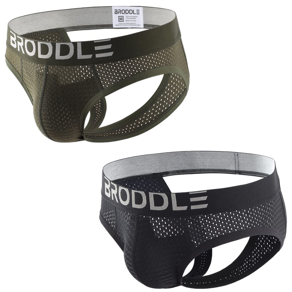 BRODDLEMen's Mesh Padded Pouch Athelic Supporters Breathable Jockstrap Elastic Waistband Low Rise